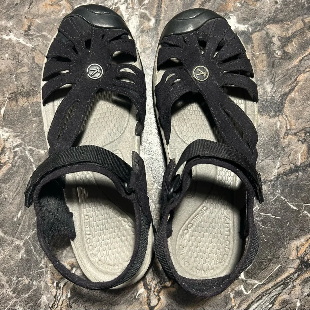 Keen Rose Slingback Sandals Shoes Black/Neutral Gray Women's Size 8 - Picture 4 of 6